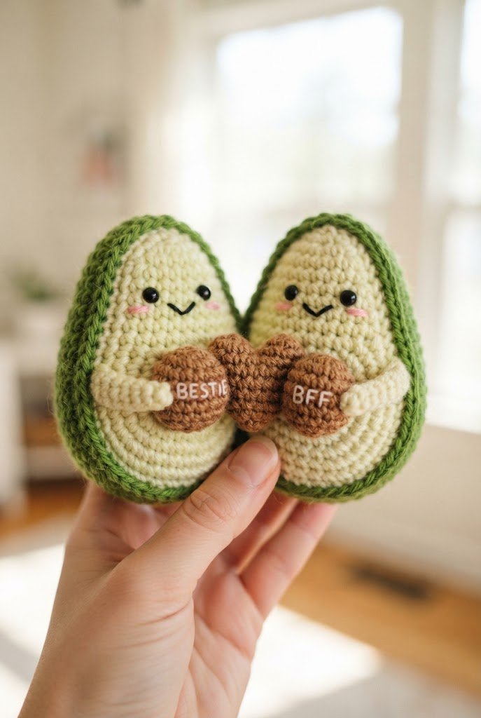 Interlocking Avocado Bestie Plushies — crochet ideas for best friends style outfit