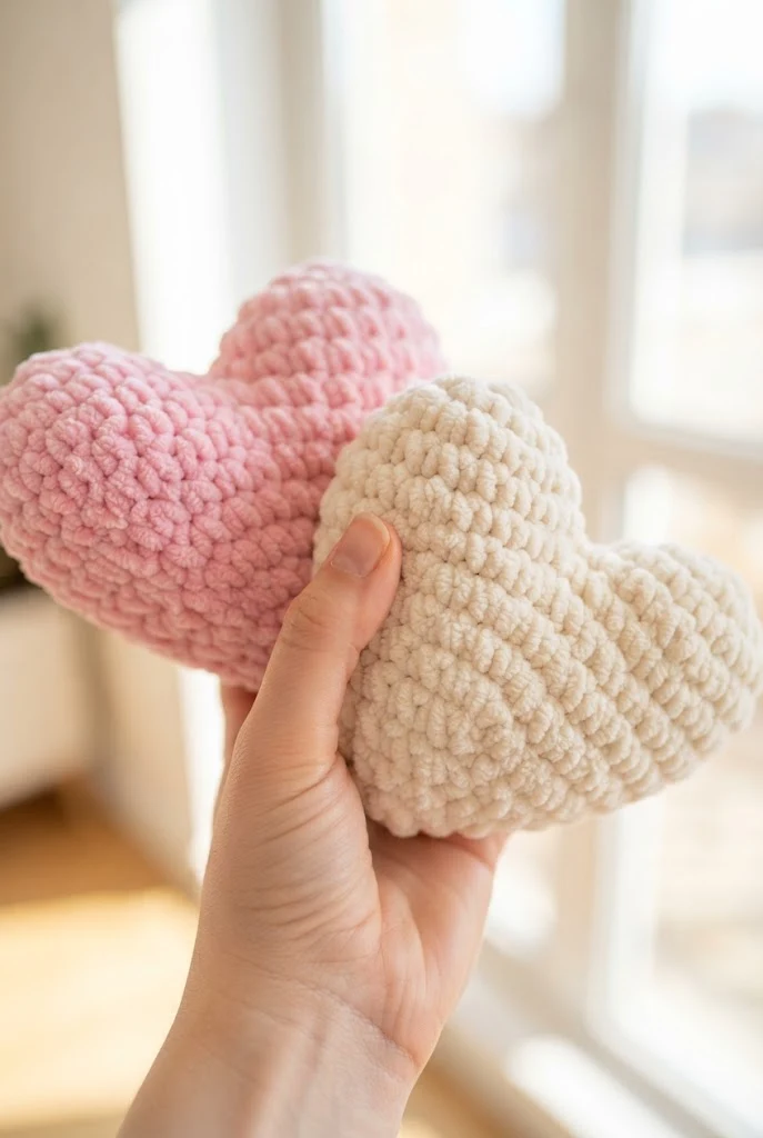 Chunky Chenille Heart Pillows — crochet ideas for best friends style outfit