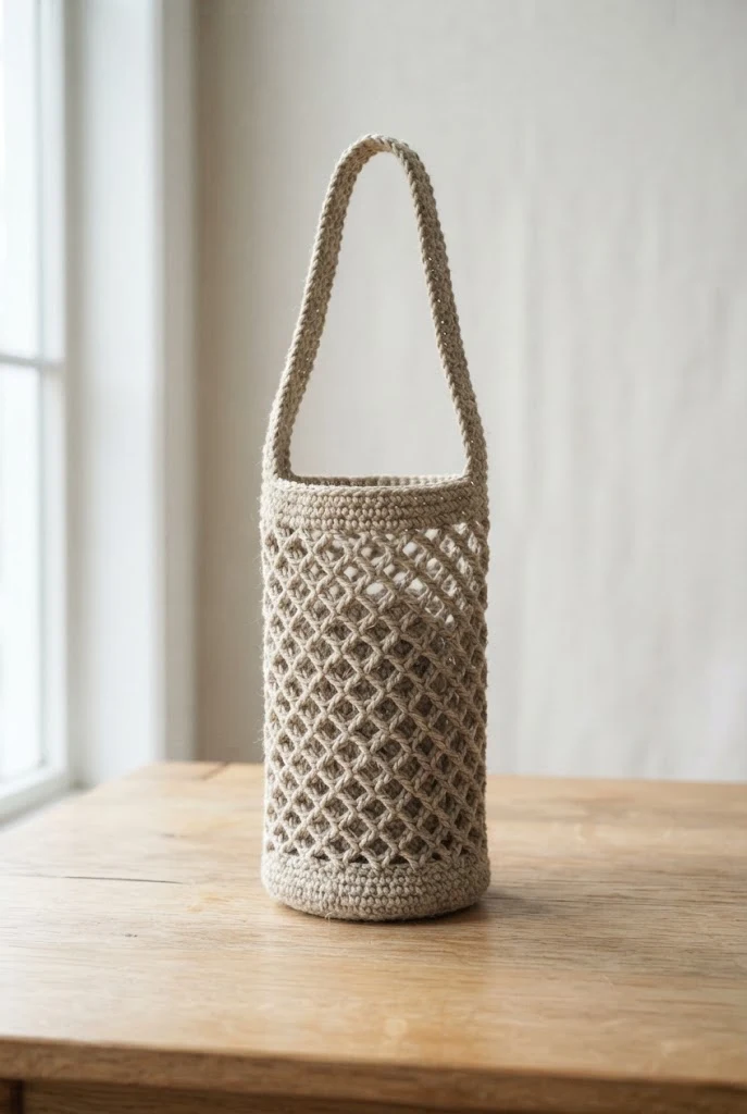 Diamond Mesh Festival Drink Carrier — crochet ipad bag style outfit