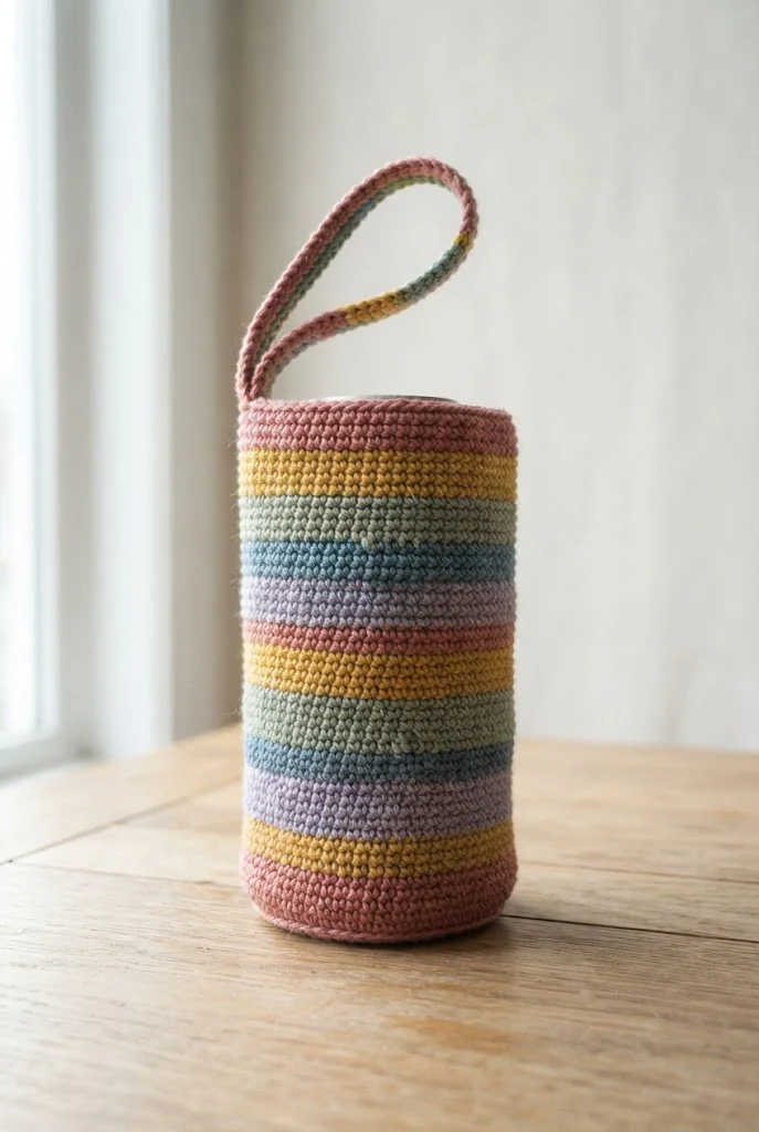 Rainbow Striped Energy Drink Bag — crochet ipad bag style outfit
