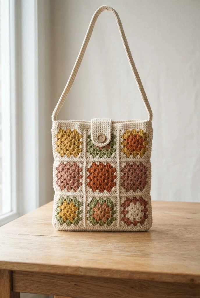 Retro Granny Square Tablet Sleeve — crochet ipad bag style outfit