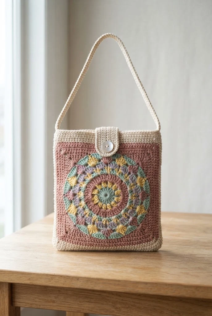 Pastel Dream Mandala Tablet Holder — crochet ipad bag style outfit