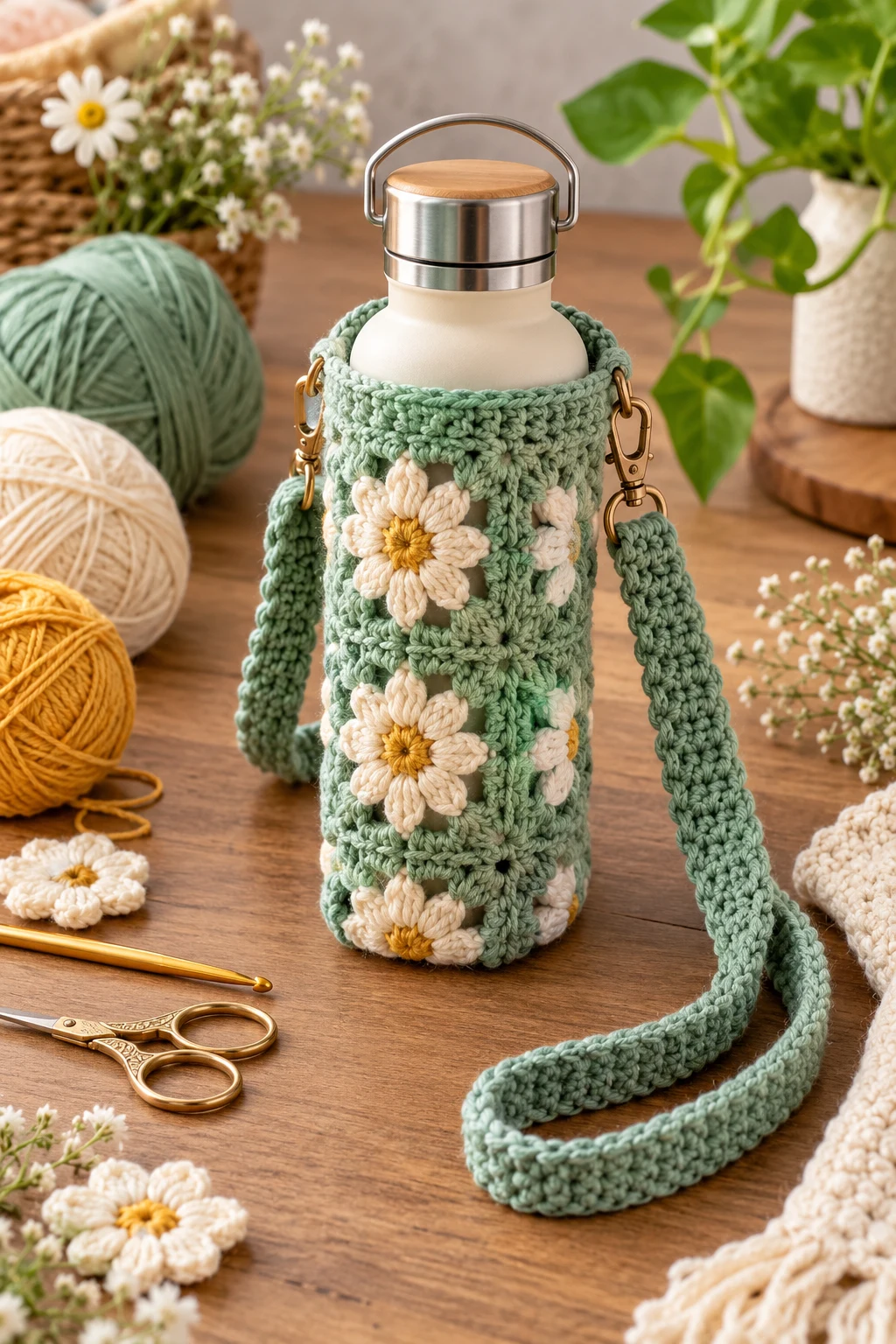 Crochet Water Bottle Holder — crochet items style outfit
