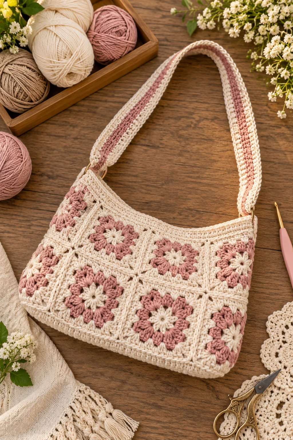 Crochet Shoulder Bag — crochet items style outfit