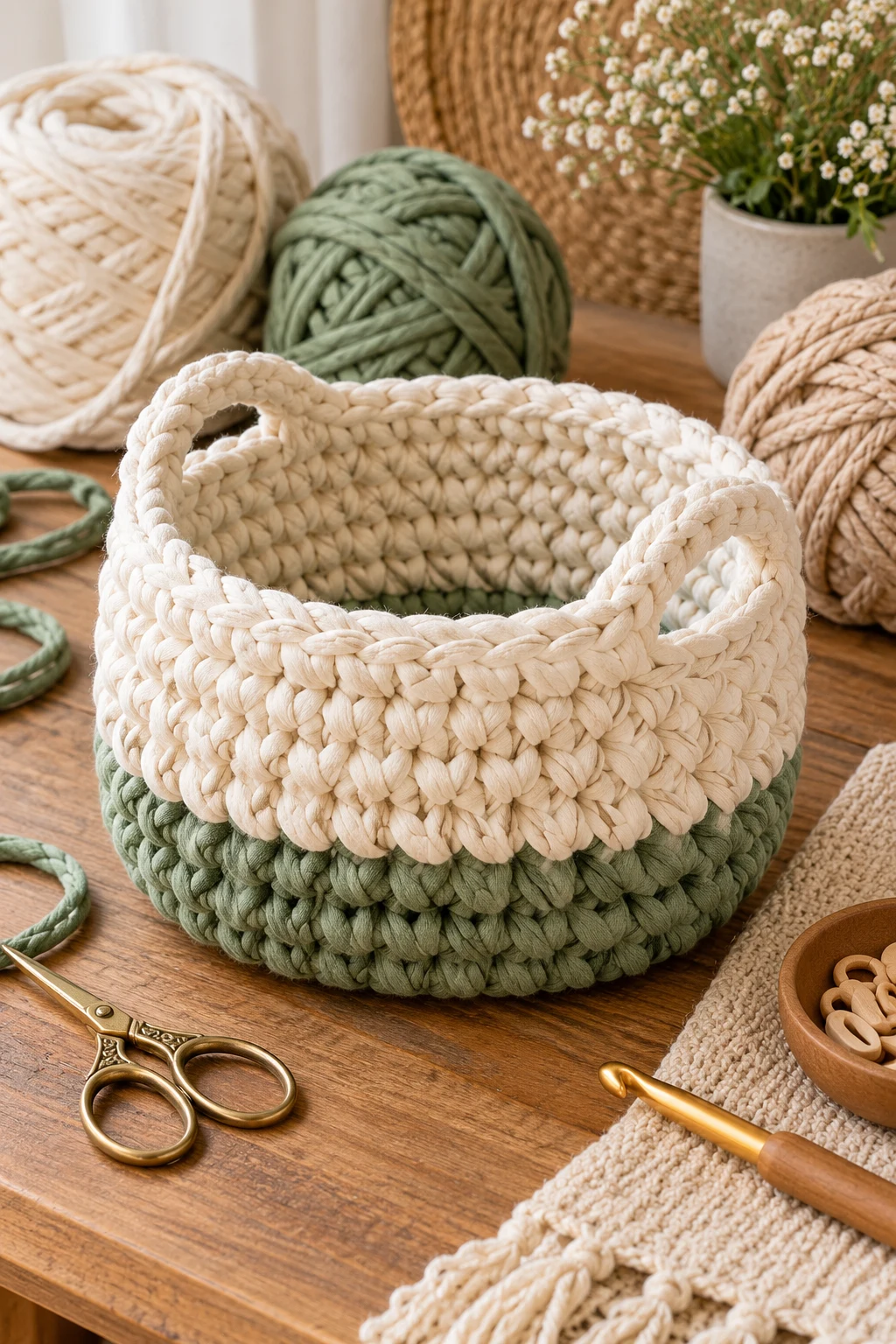 Chunky Crochet Basket — crochet items style outfit