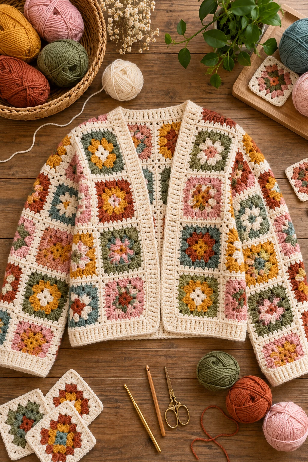 Classic Granny Square Jacket — Crochet Jacket style outfit