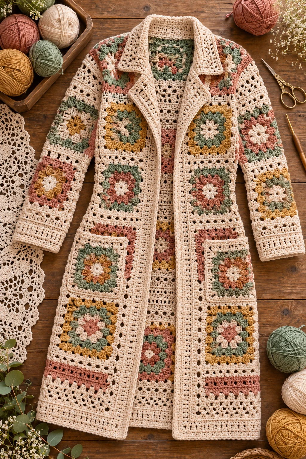 Longline Crochet Jacket — Crochet Jacket style outfit