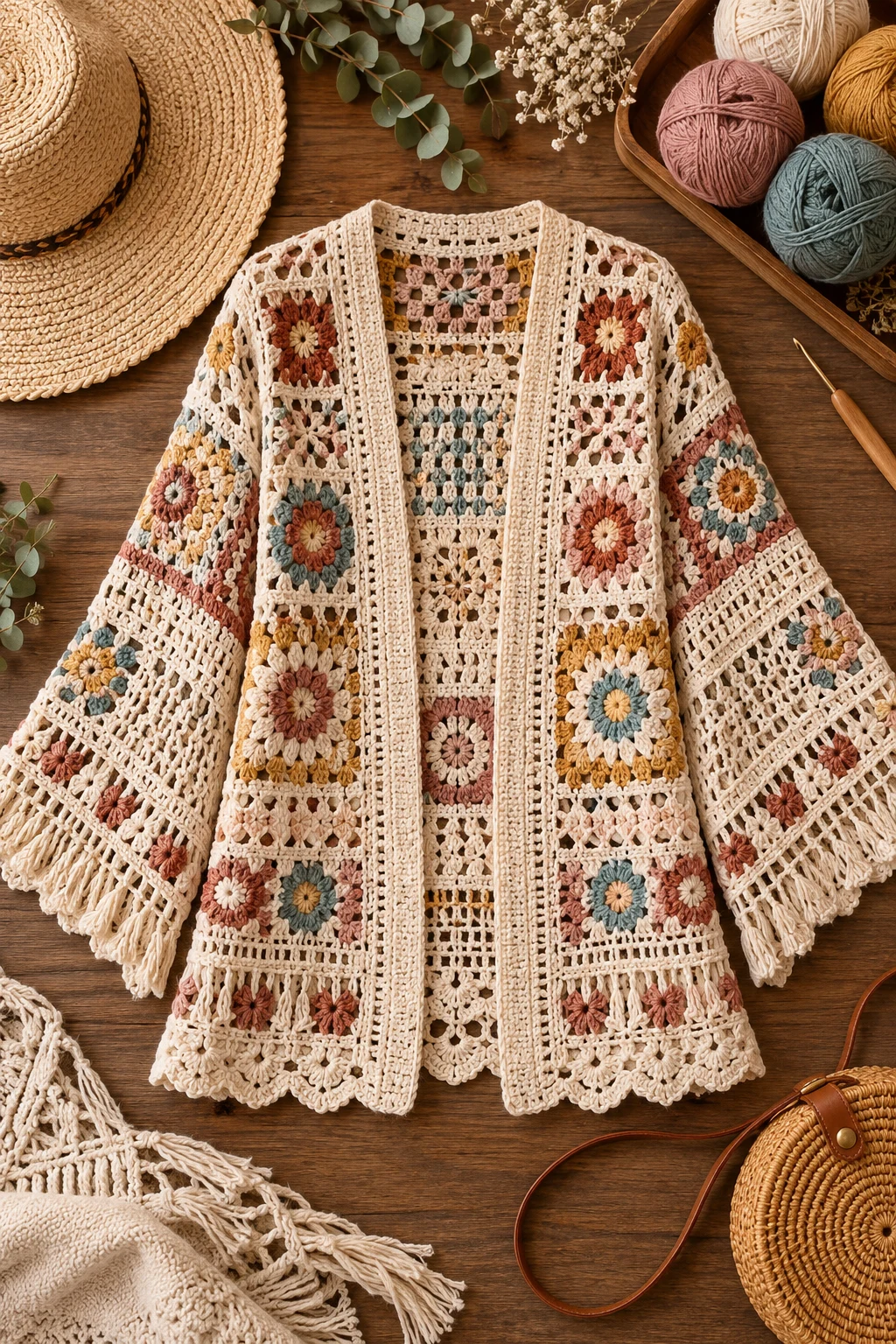 Open-Front Boho Jacket — Crochet Jacket style outfit