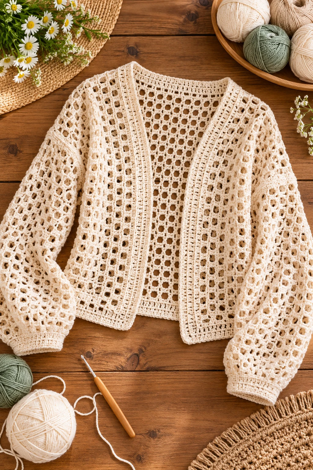 Lightweight Mesh Summer Jacket — Crochet Jacket style outfit