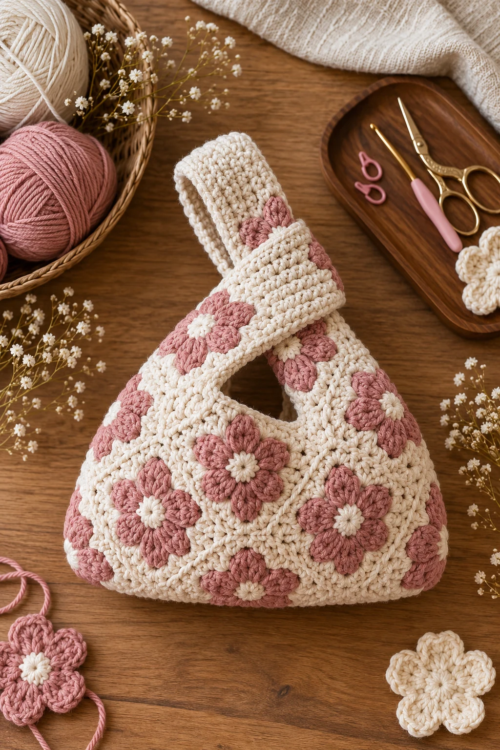Japanese Knot Bag Crochet Pattern Free PDF Style — crochet japanese knot bag pattern free style outfit