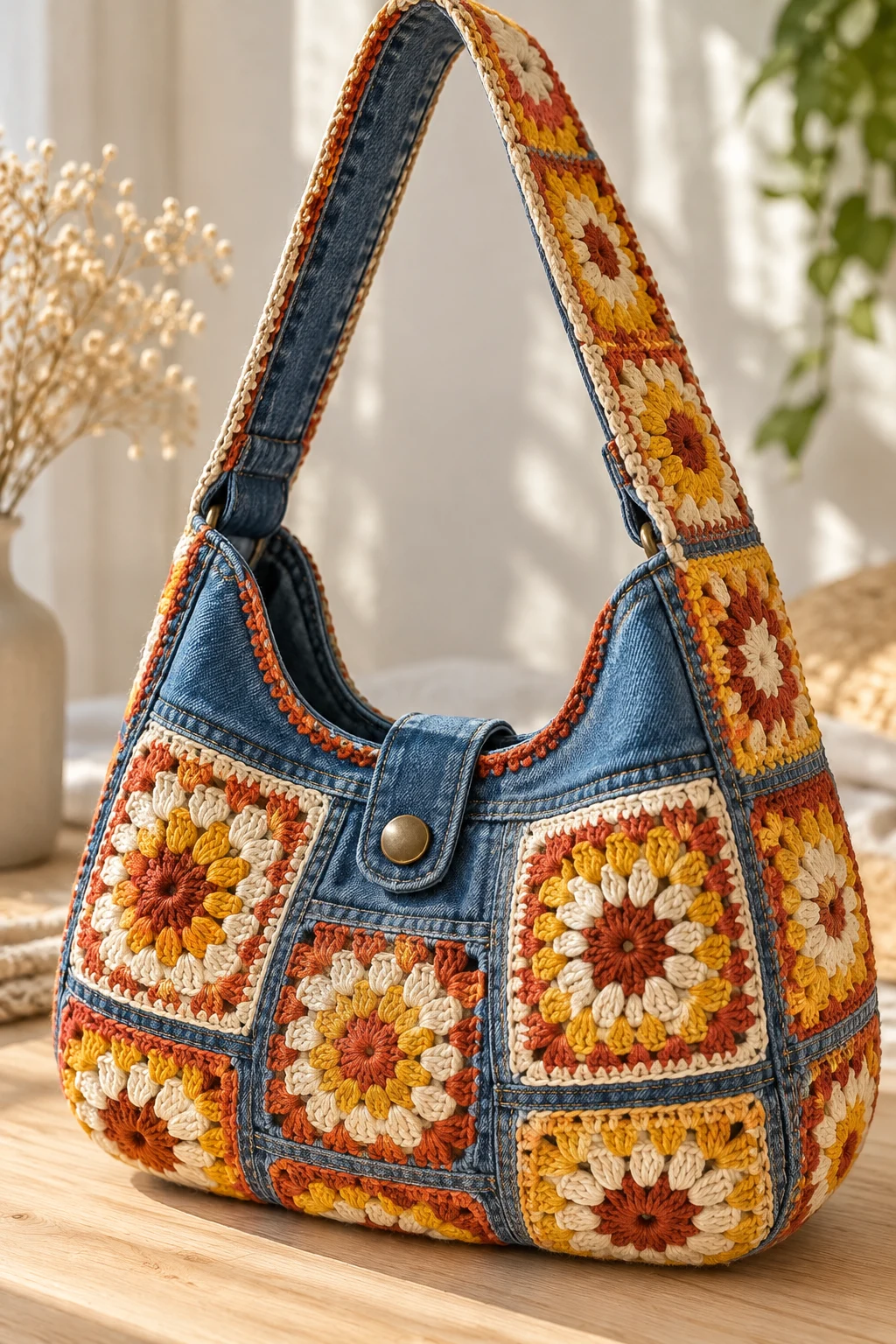 Retro Seventies Crochet Jeans Bag — crochet jeans bag style outfit