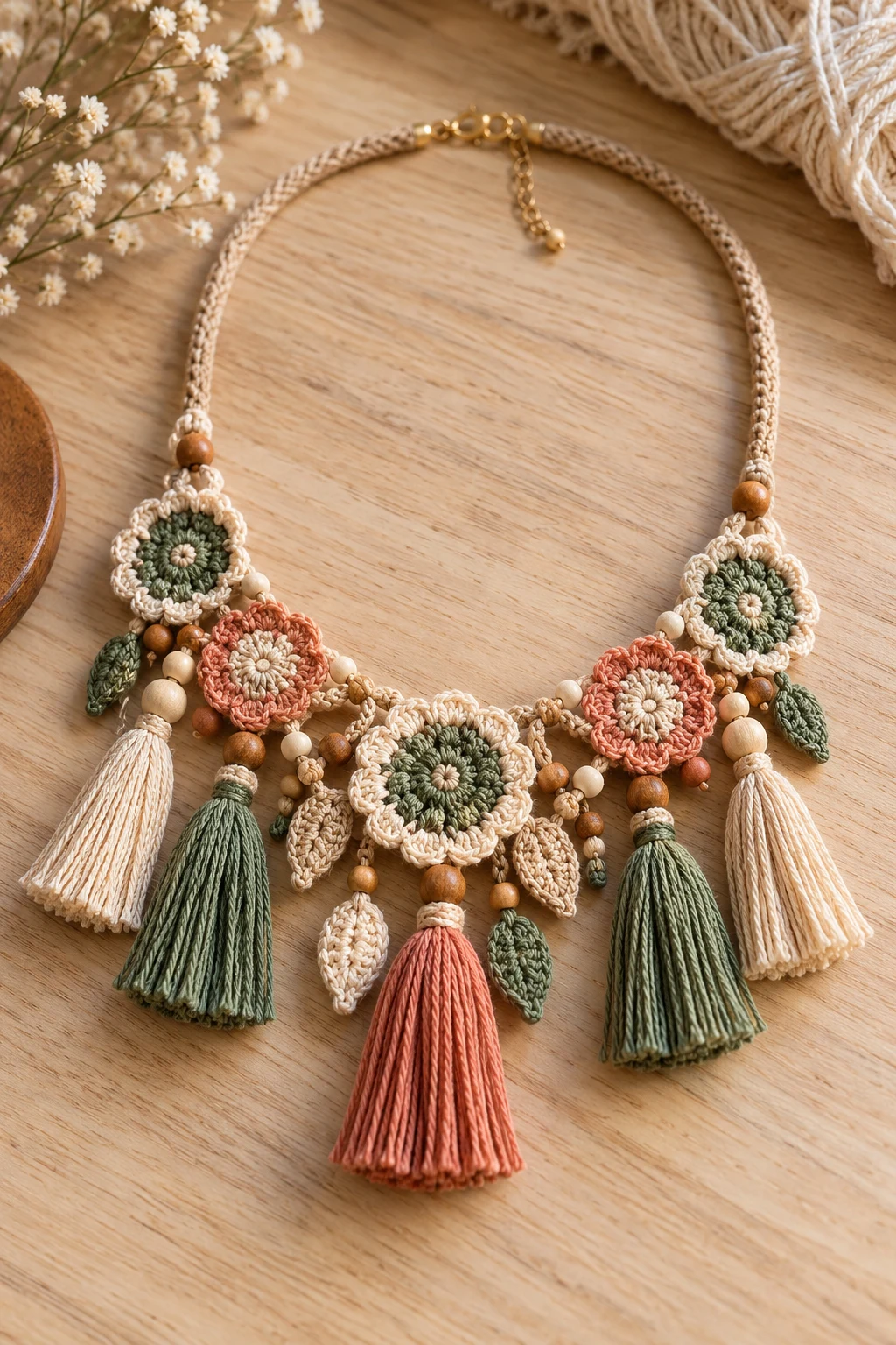 Bohemian Crochet Tassel Necklace — crochet jewelry patterns style outfit