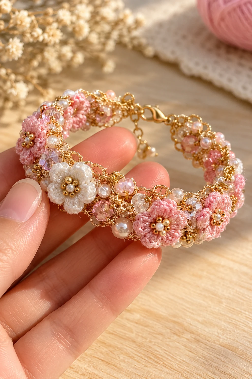 Sparkling Crochet Wire Bracelet — crochet jewelry patterns style outfit