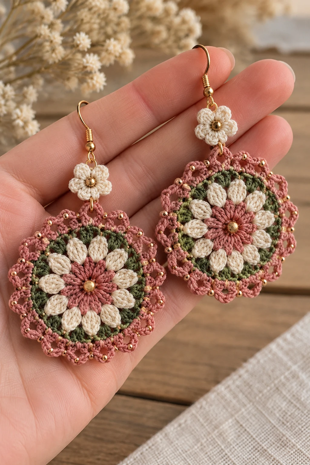 Vintage Crochet Medallion Earrings — crochet jewelry patterns style outfit