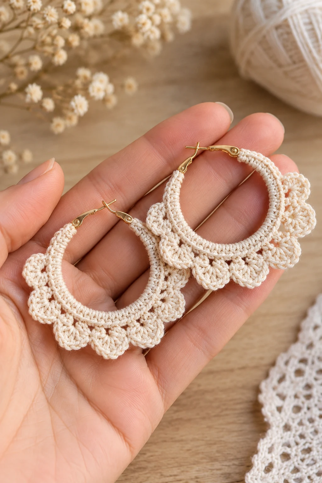 Minimalist Crochet Hoop Earrings — crochet jewelry patterns style outfit