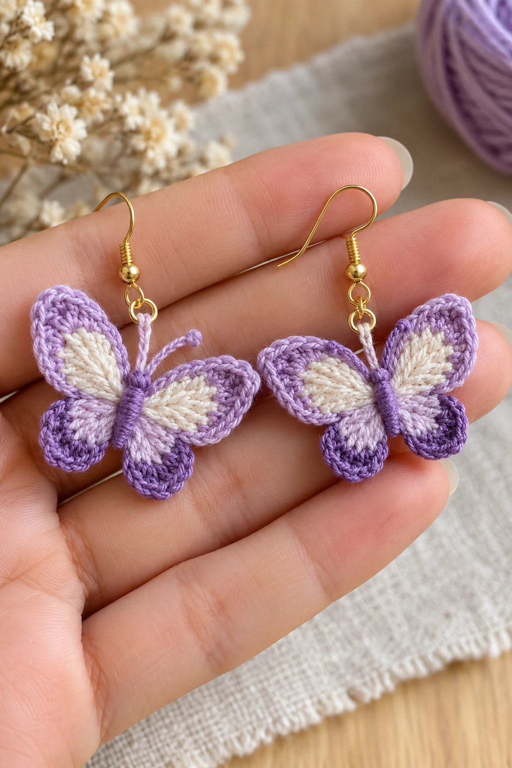 Micro Crochet Butterfly Earrings — crochet jewelry patterns style outfit