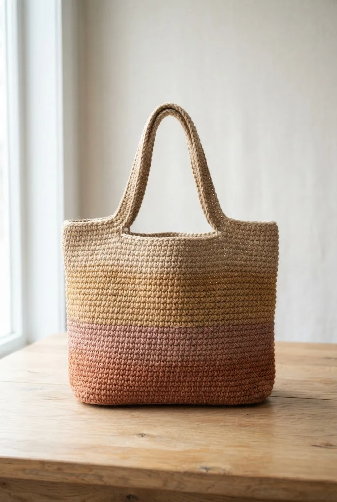 Sunset Ombre Jute Beach Tote — crochet jute bag style outfit