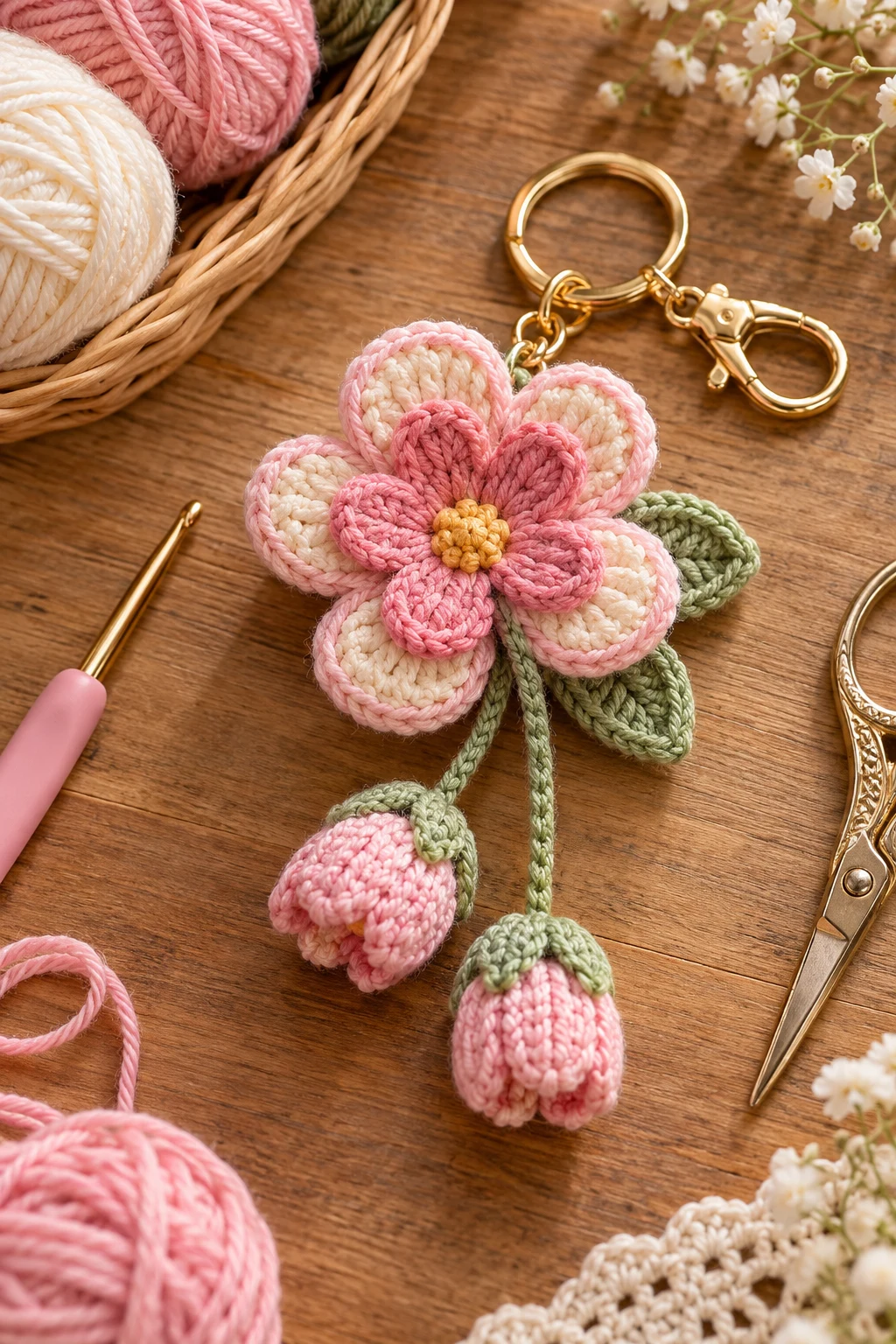 crochet keychain flower — Outfit 11 — crochet keychain flower style outfit