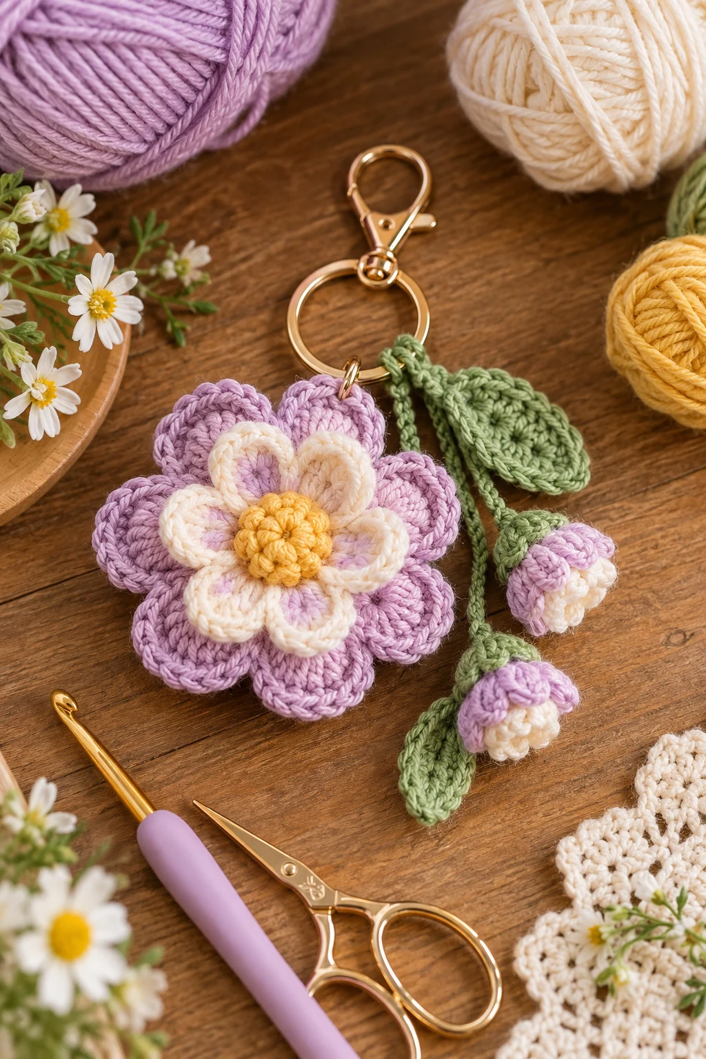 crochet keychain flower — Outfit 12 — crochet keychain flower style outfit