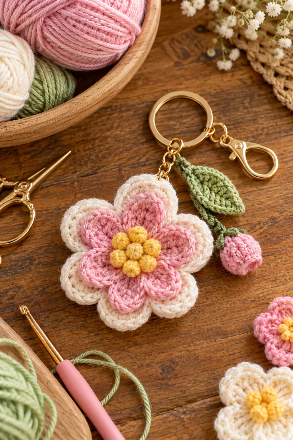 crochet keychain flower — Outfit 13 — crochet keychain flower style outfit