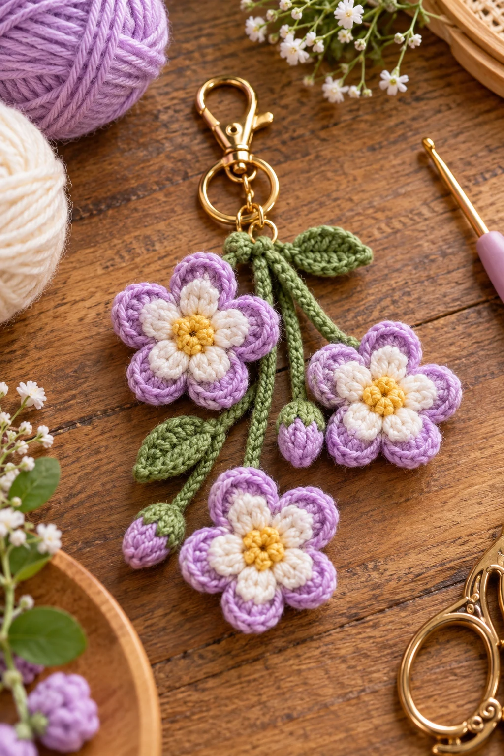 crochet keychain flower — Outfit 14 — crochet keychain flower style outfit