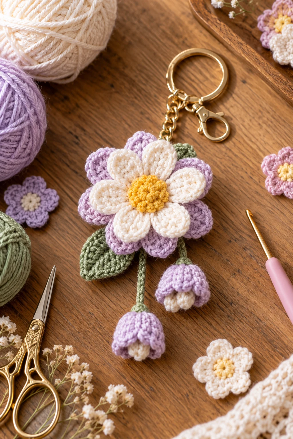 crochet keychain flower — Outfit 15 — crochet keychain flower style outfit