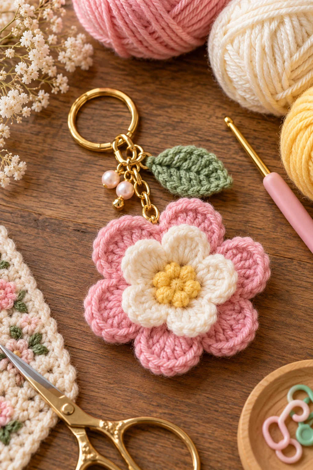 crochet keychain flower — Outfit 2 — crochet keychain flower style outfit