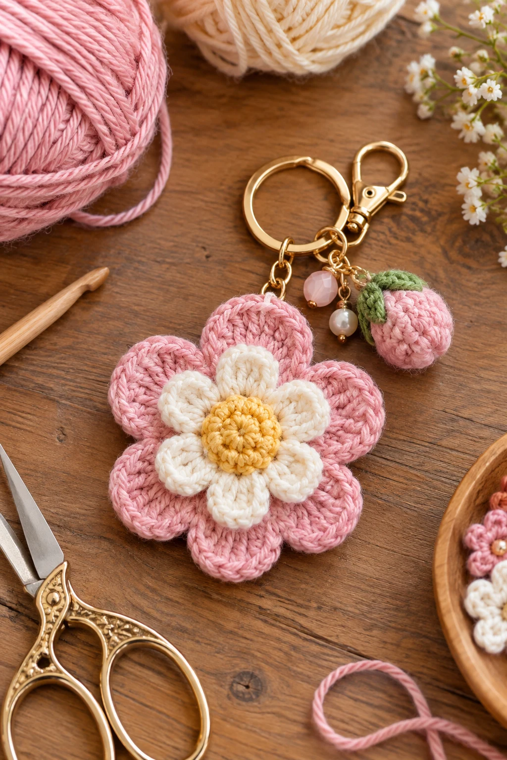 crochet keychain flower — Outfit 3 — crochet keychain flower style outfit