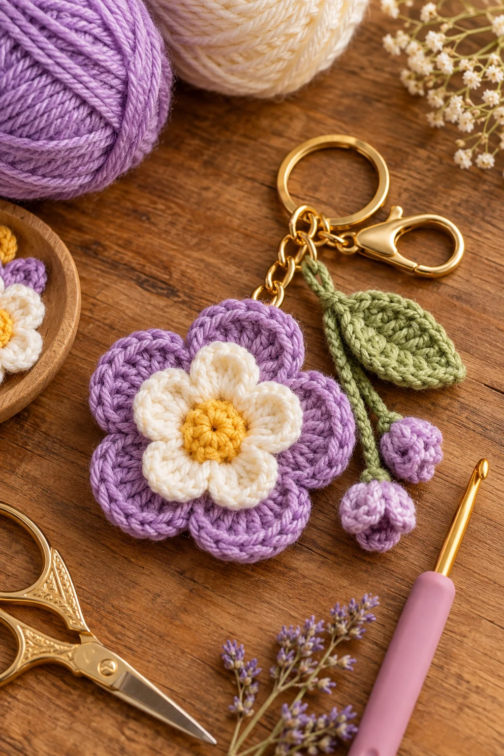 crochet keychain flower — Outfit 4 — crochet keychain flower style outfit