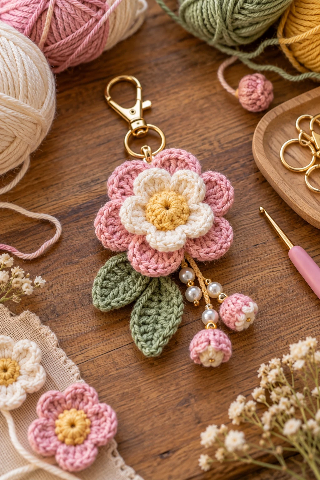 crochet keychain flower — Outfit 5 — crochet keychain flower style outfit