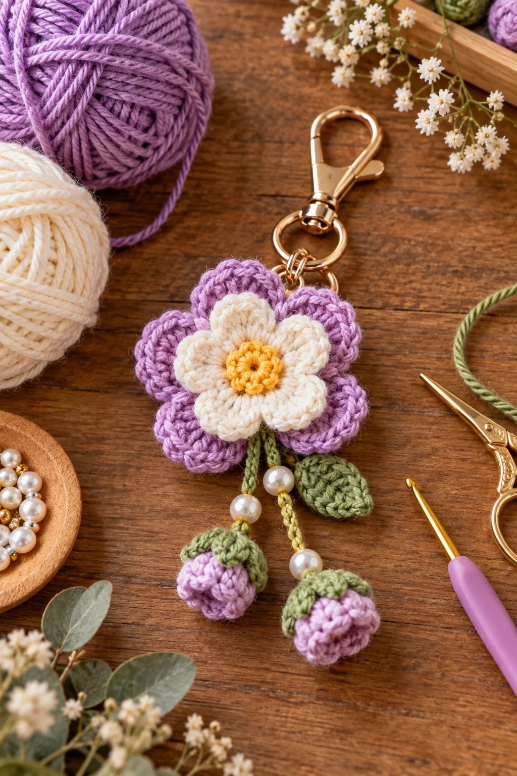 crochet keychain flower — Outfit 6 — crochet keychain flower style outfit