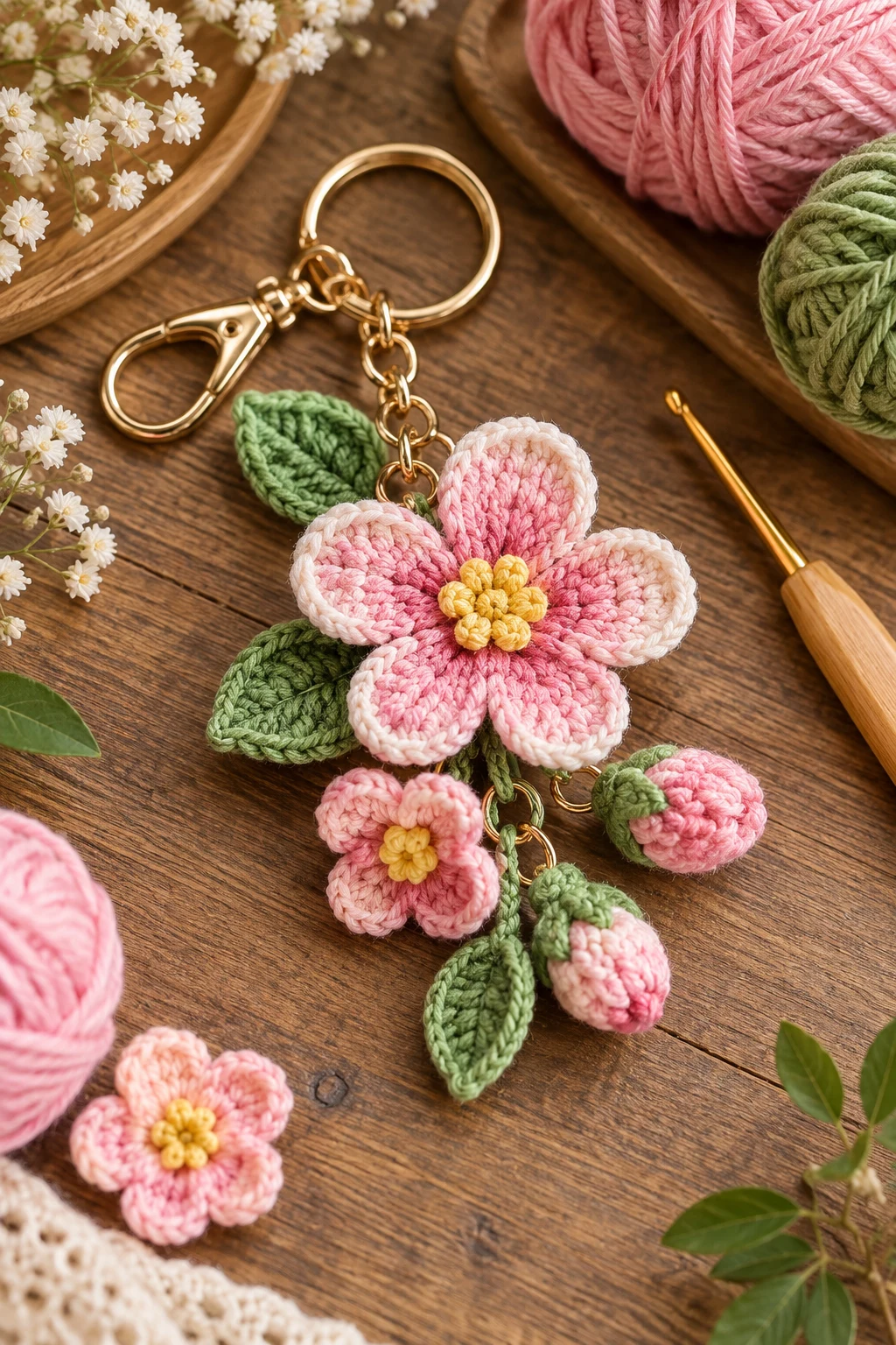 crochet keychain flower — Outfit 8 — crochet keychain flower style outfit