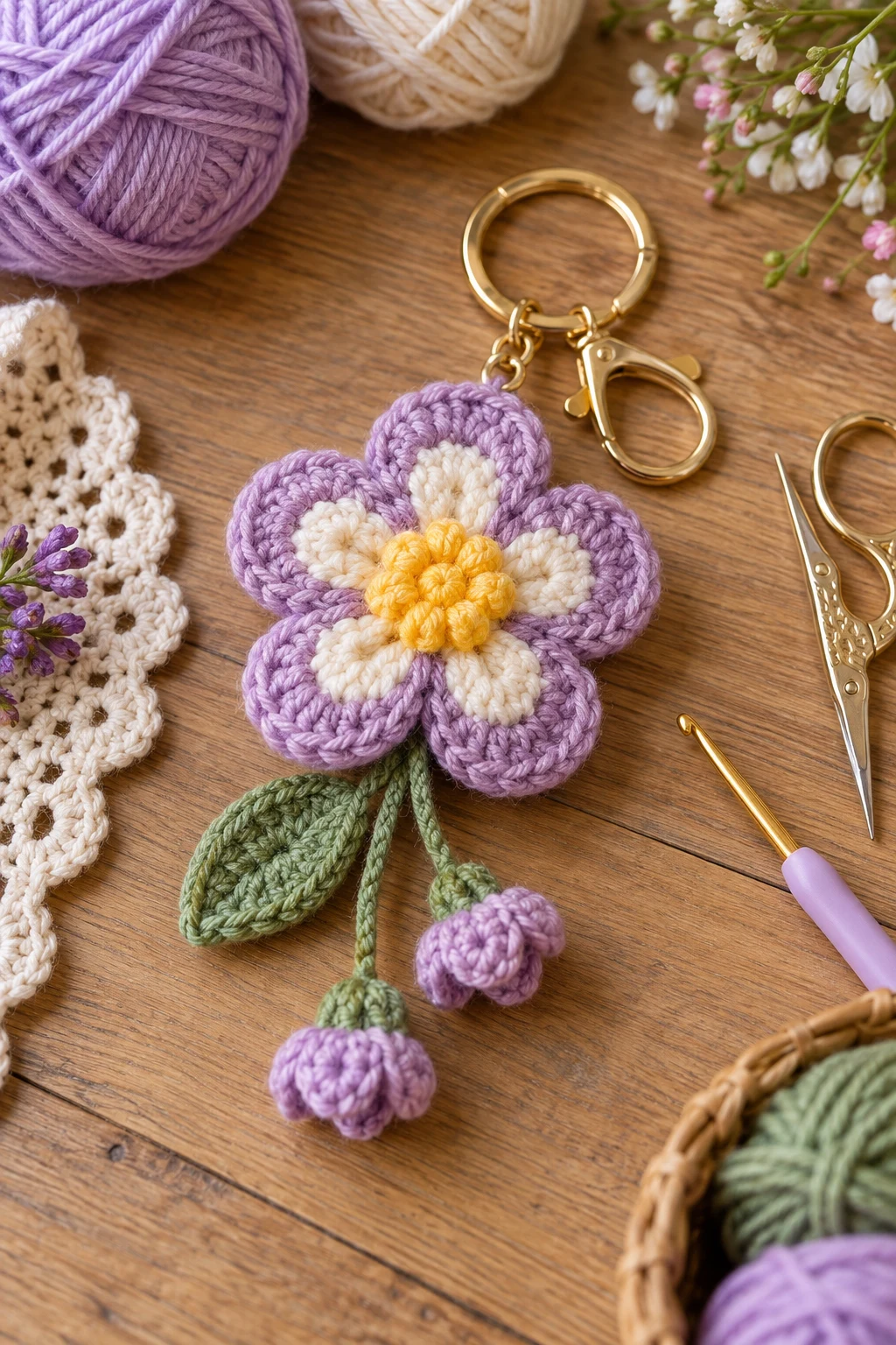 crochet keychain flower — Outfit 9 — crochet keychain flower style outfit