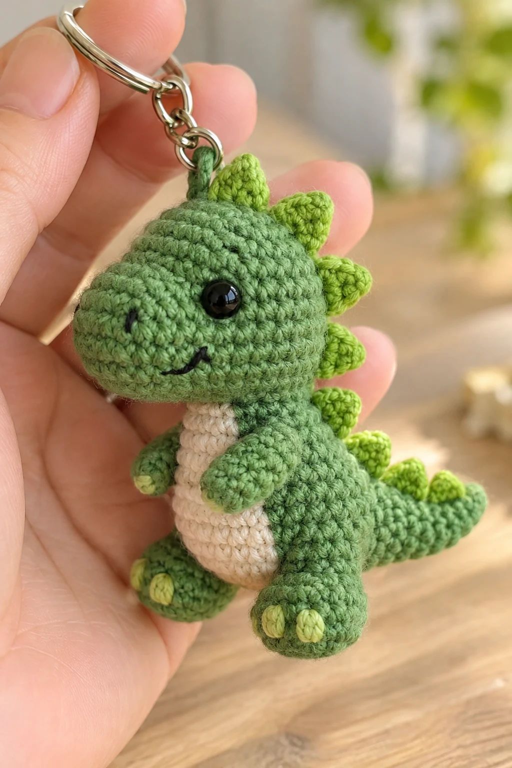 Mini Crochet Dinosaur Keychain — crochet keychain ideas for boys style outfit