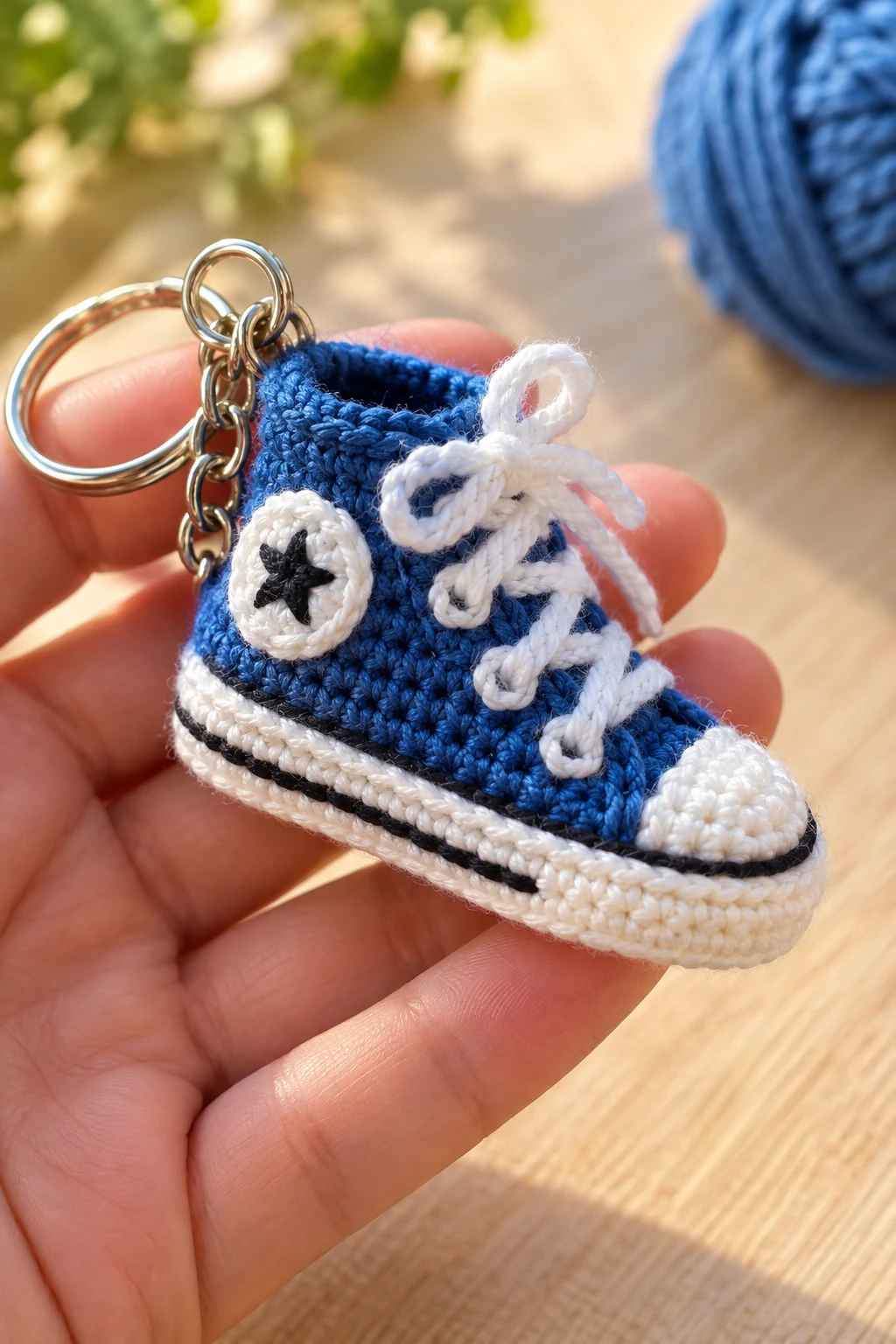 Crochet Mini Sneaker Keychain — crochet keychain ideas for boys style outfit