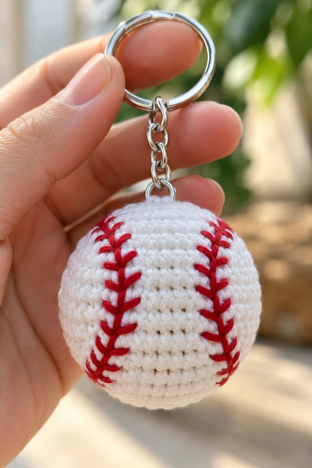 Crochet Baseball Keychain — crochet keychain ideas for boys style outfit