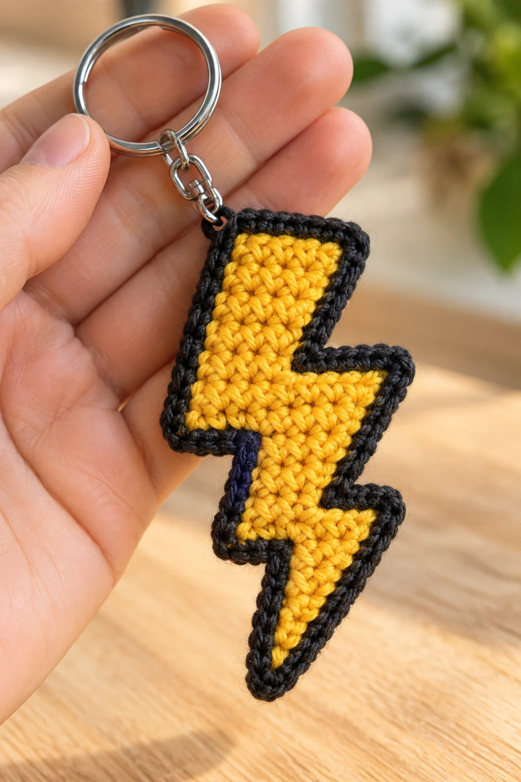 Crochet Lightning Bolt Keychain — crochet keychain ideas for boys style outfit