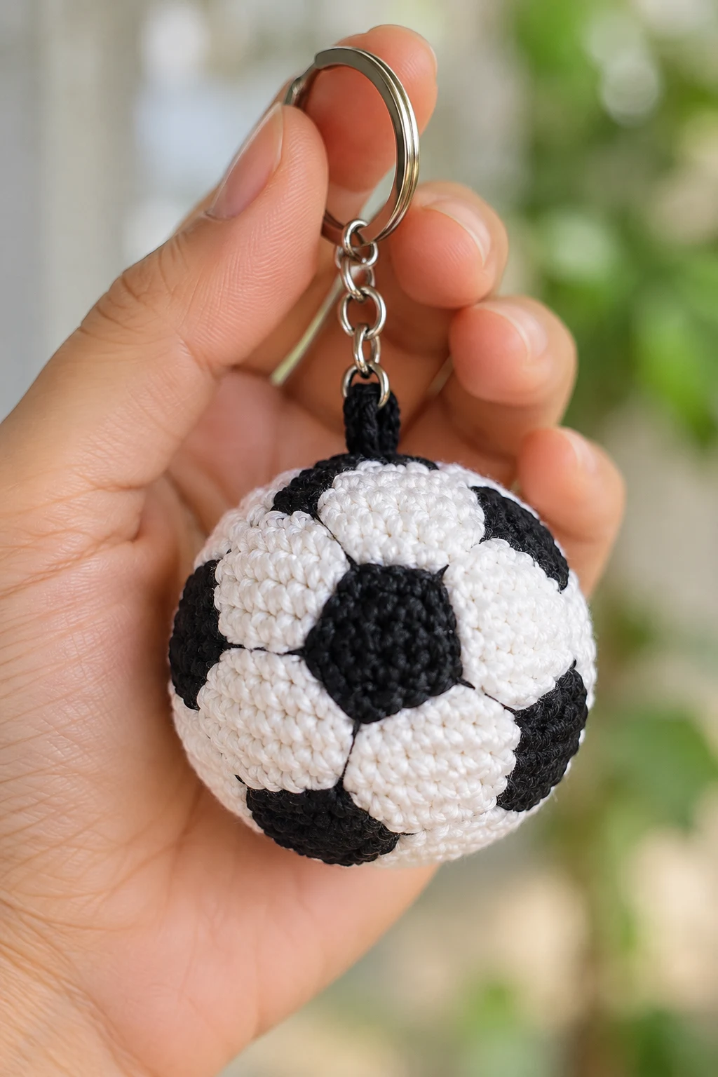 Crochet Soccer Ball Keychain — crochet keychain ideas for boys style outfit