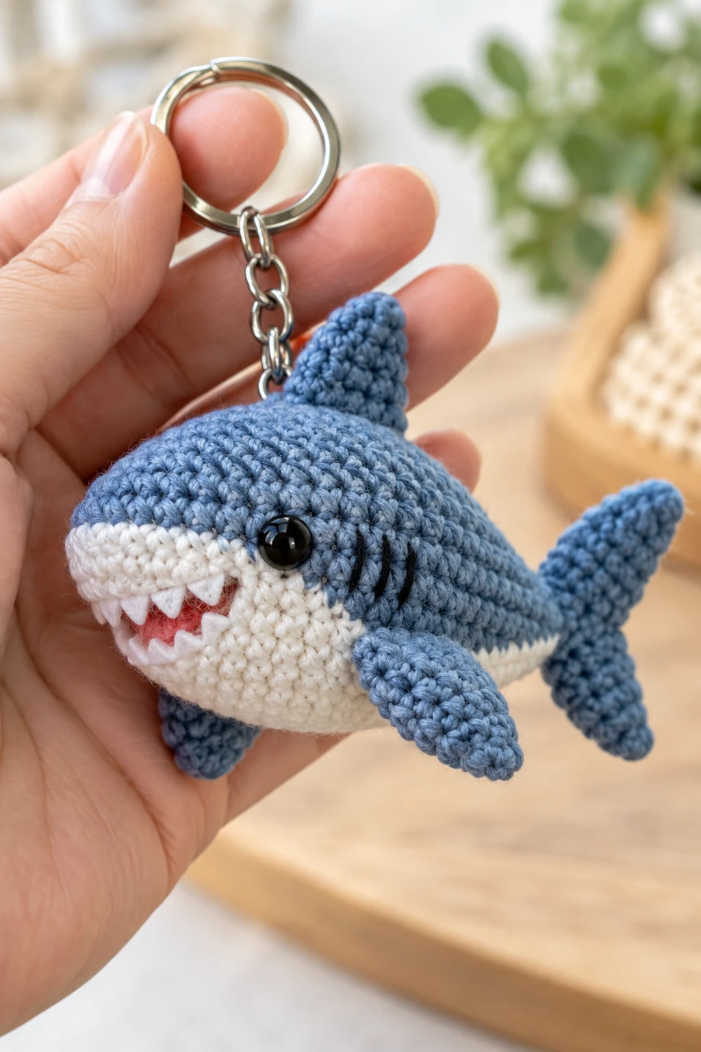 Crochet Shark Keychain — crochet keychain ideas for boys style outfit
