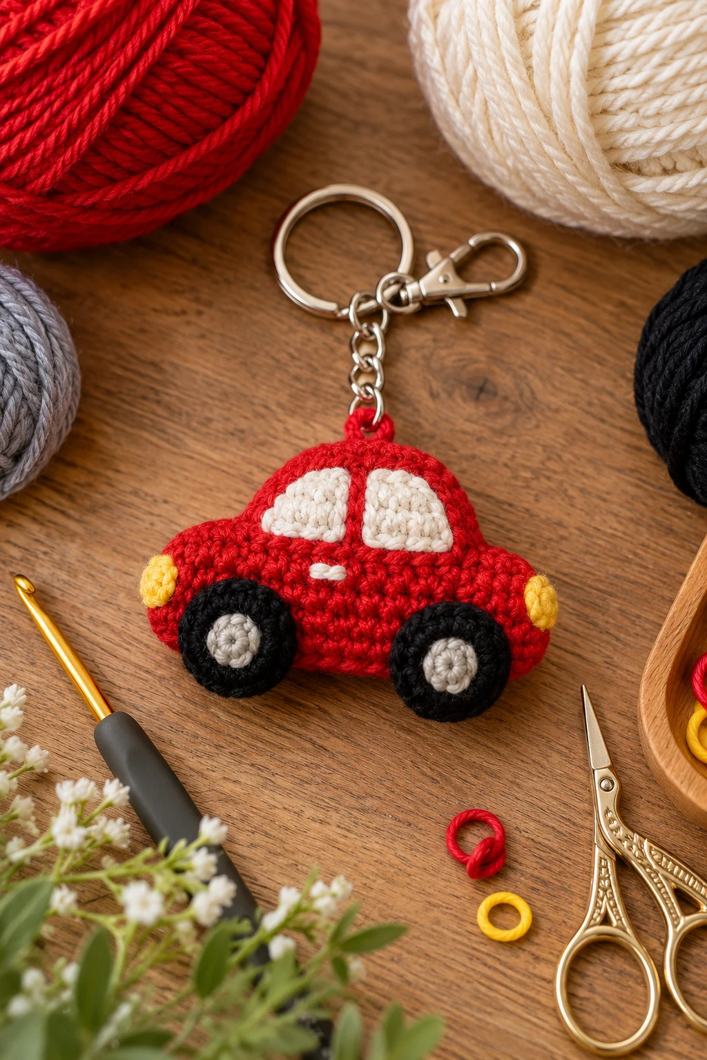 Crochet Car Keychain — crochet keychain ideas style outfit