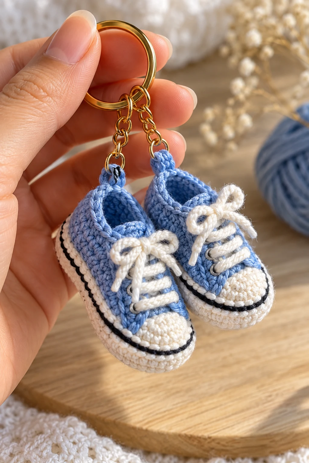 Mini Crochet Sneaker Keychain — crochet keychain inspo style outfit