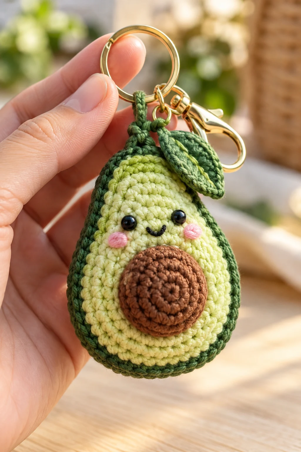 Delicious Crochet Avocado Keychain — crochet keychain inspo style outfit