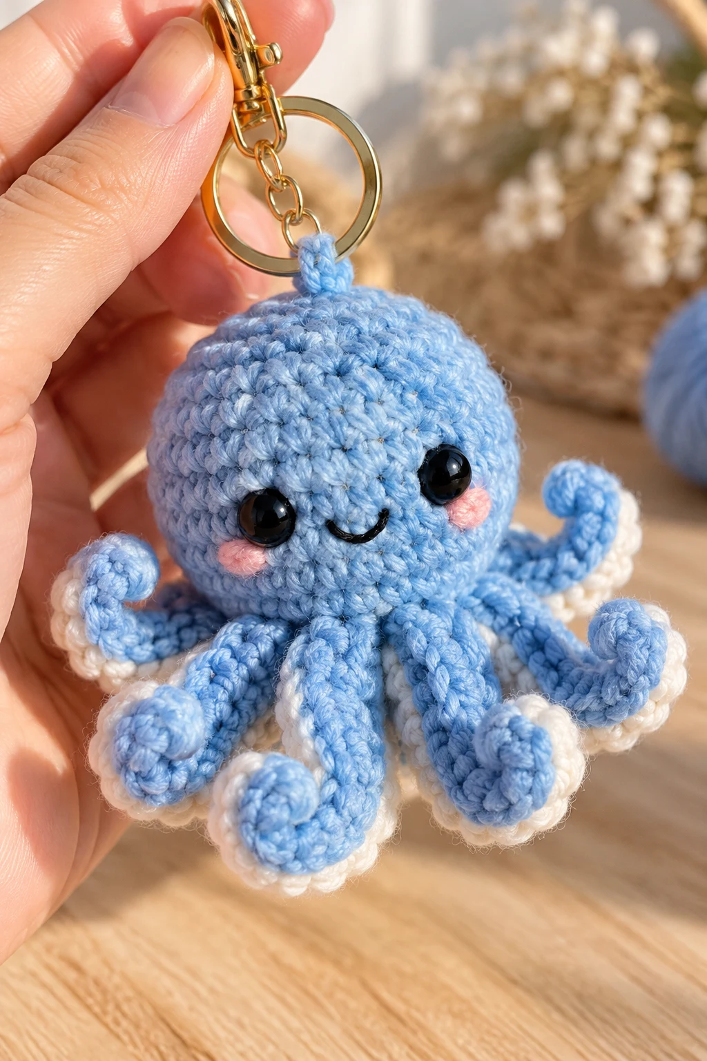 Playful Crochet Octopus Keychain — crochet keychain inspo style outfit