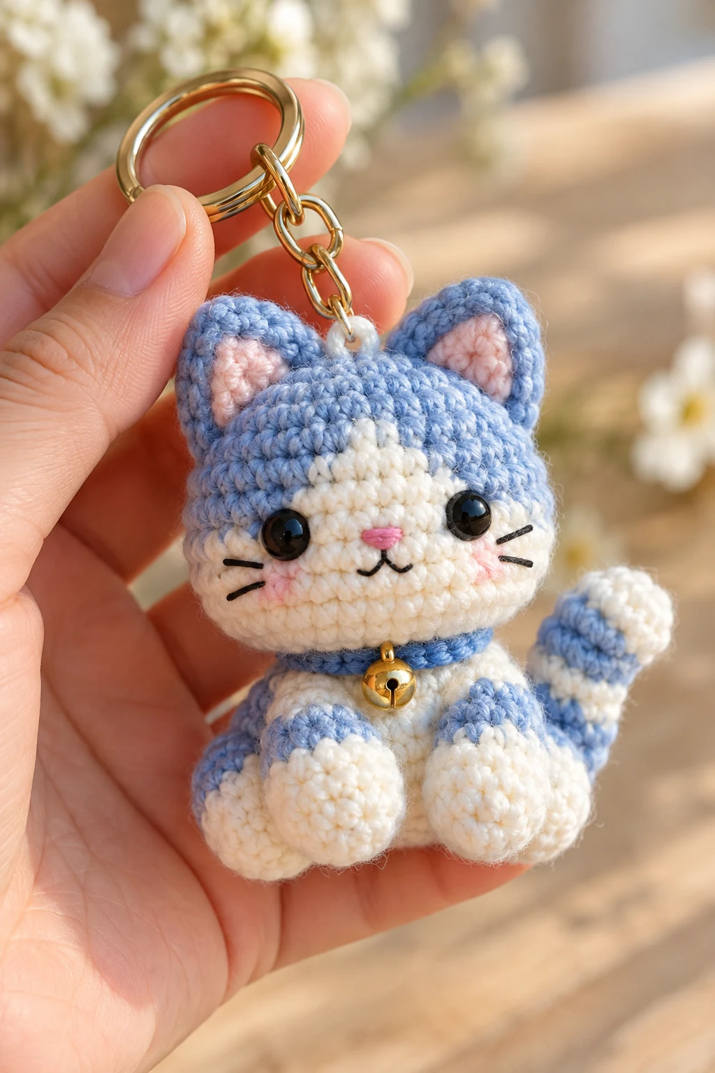 Cute Crochet Cat Keychain — crochet keychain inspo style outfit