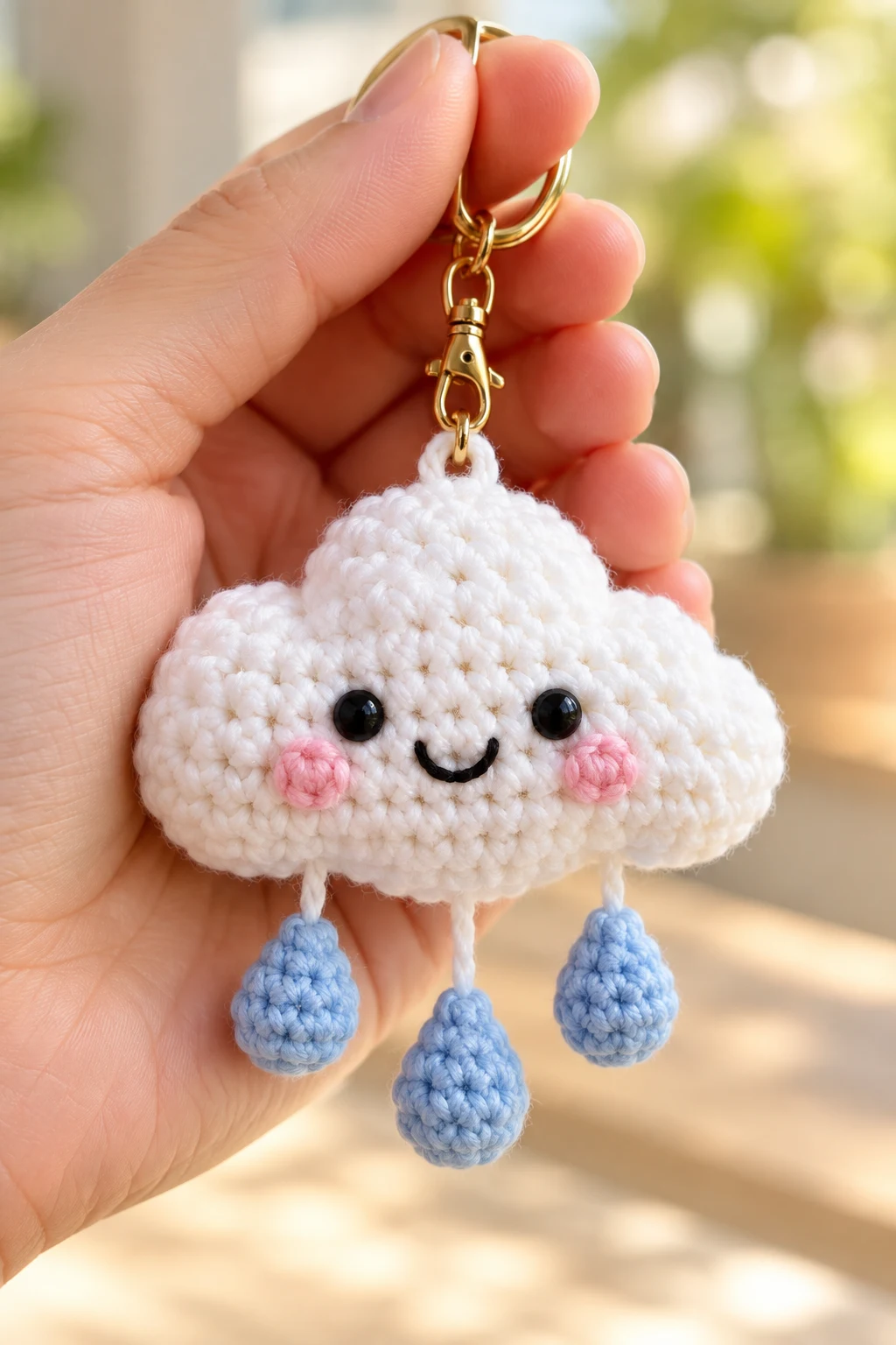 Crochet Mini Cloud — crochet keychain pattern style outfit