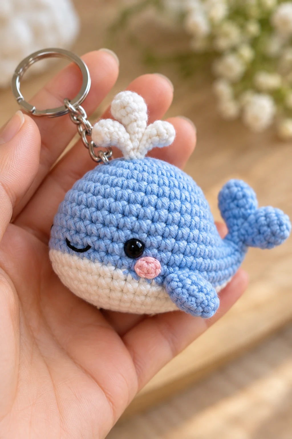 Mini Crochet Whale — crochet keychain pattern style outfit