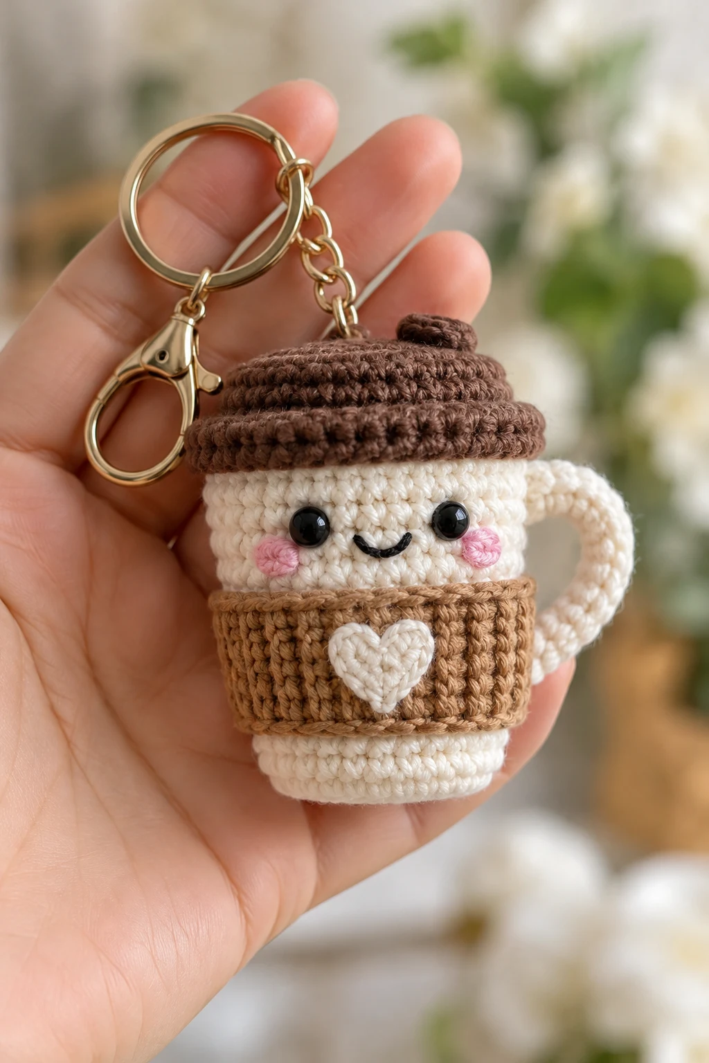 Crochet Mini Coffee Cup — crochet keychain pattern style outfit
