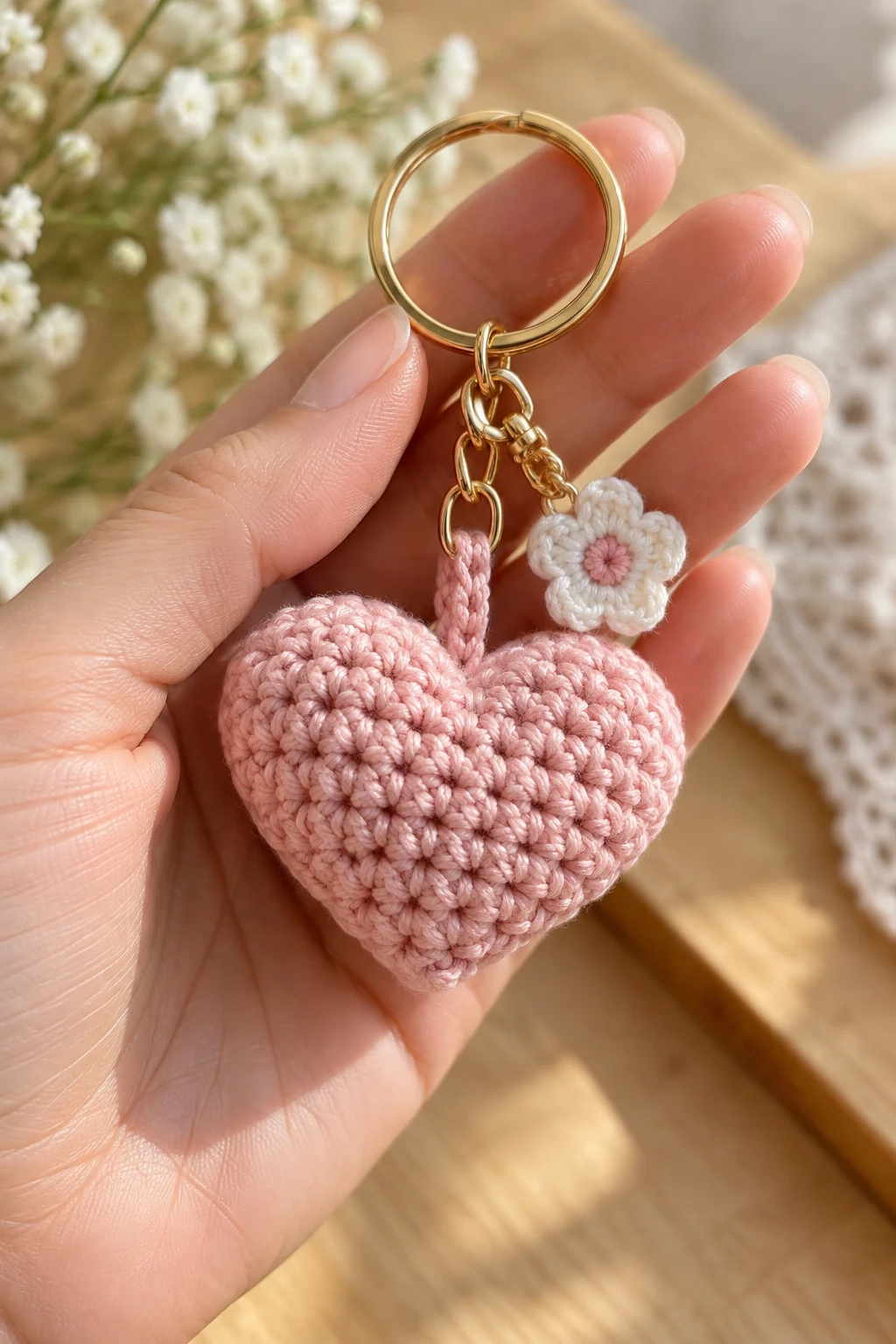 Tiny Heart Crochet Keychain Pattern — crochet keychain pattern style outfit