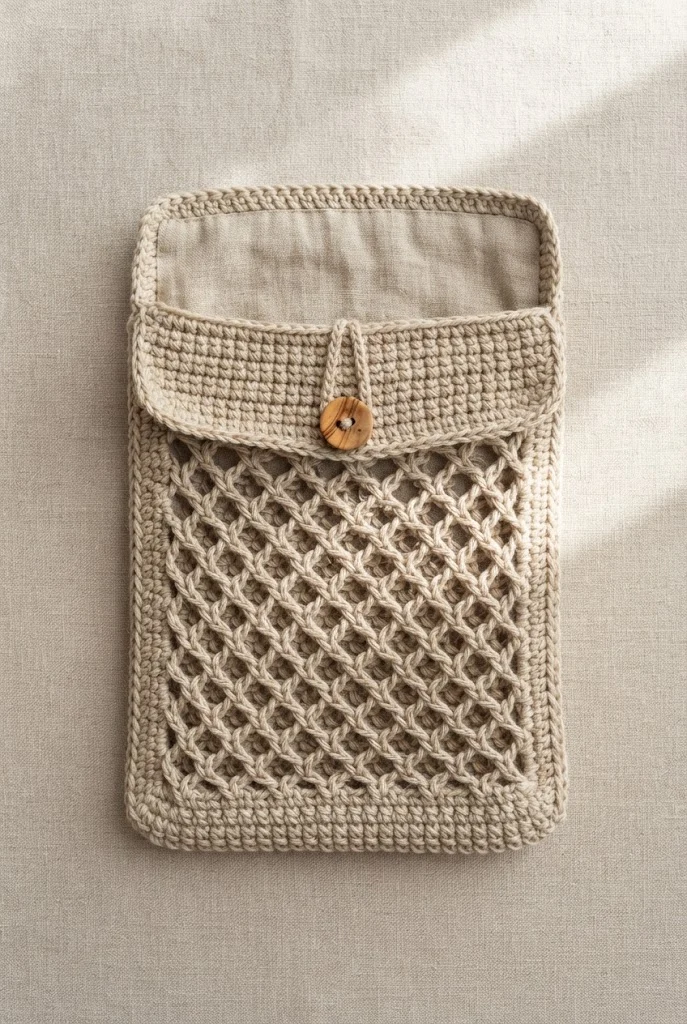 Minimalist Mesh Clutch — crochet mesh bag pattern free