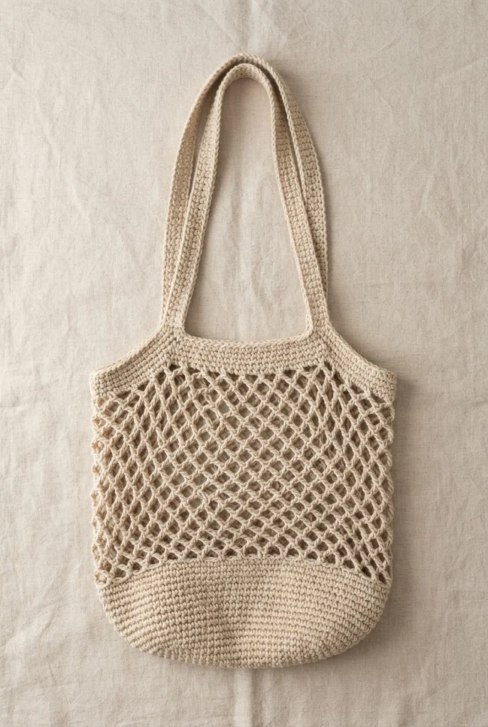 Long-Handle Market Bag — crochet mesh bag pattern free